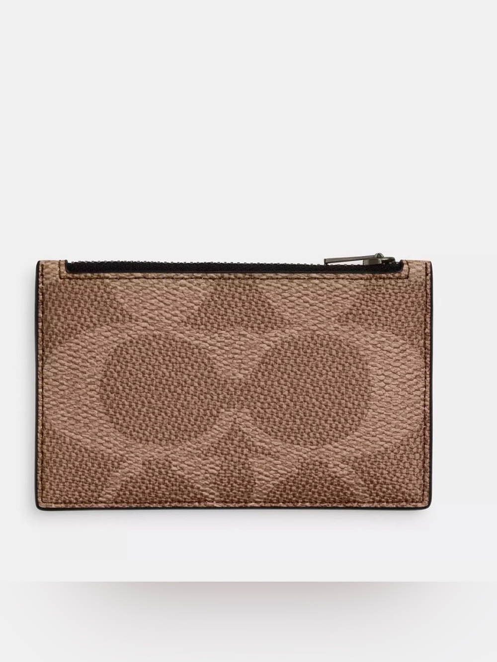 Coach Zip Card Case In Blocked Signature Canvas